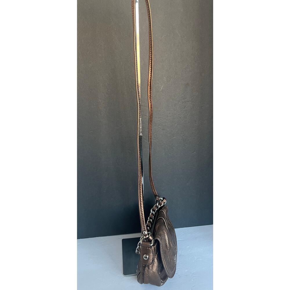B‎ Makowsky Crossbody Bag Women Small Copper Excellent Metallic Leather Chain - Picture 4 of 13